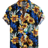 Chemise à Manches Courtes en Coton à Fleurs pour Homme