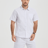 Ensemble de chemise en coton et de shorts de couleur bleu marine pour homme