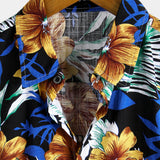 Chemise à Manches Courtes en Coton à Fleurs pour Homme