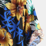 Chemise à Manches Courtes en Coton à Fleurs pour Homme