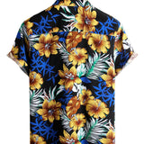Chemise à Manches Courtes en Coton à Fleurs pour Homme