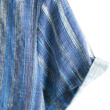 Chemise à Manches Courtes en Coton à Rayures Bleues pour Homme