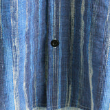 Chemise à Manches Courtes en Coton à Rayures Bleues pour Homme