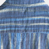 Chemise à Manches Courtes en Coton à Rayures Bleues pour Homme