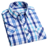 Chemise à Manches Courtes à Carreaux en Coton