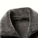 Veste en Cuir Élégante Doublée en Fleece