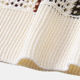 Polo en Crochet à Col V Rayé