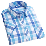 Chemise à Manches Courtes à Carreaux en Coton