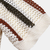 Polo en Crochet à Col V Rayé