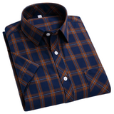 Chemise à Manches Courtes à Carreaux en Coton
