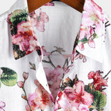 Chemise à Manches Courtes en Coton avec Imprimé Floral pour Homme