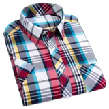 Chemise à Manches Courtes à Carreaux en Coton