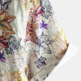 Chemise à Manches Courtes en Coton Resort avec Imprimé Botanique en Aquarelle pour Homme
