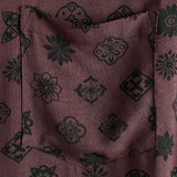 Chemise à Manches Courtes en Coton Géométrique Classique Rétro pour Homme