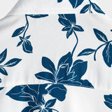 Chemise en Coton pour Homme Bleu Floral d'Été avec Boutons et Manches Courtes