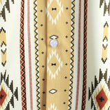 Chemise en Coton pour Homme Vintage à Rayures Verticales à Manches Courtes Style Rétro des Années 70 avec Imprimé Aztèque