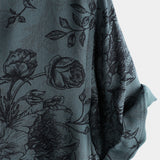 Chemise à Manches Courtes en Coton Vintage pour Homme avec Imprimé Floral Bleu