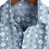 Chemise en Coton d'Été Rétro pour Homme, à Manches Courtes, Rayée