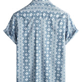 Chemise en Coton d'Été Rétro pour Homme, à Manches Courtes, Rayée