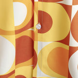 Chemise en Coton d'Été Rétro pour Homme, Boutons, Orange Vintage, Géométrique, Disco, Plage, Fraîche, à Manches Courtes