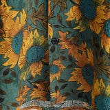 Chemise en Coton d'Été à Manches Courtes avec Tournesol Rétro pour Homme