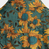 Chemise en Coton d'Été à Manches Courtes avec Tournesol Rétro pour Homme