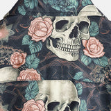 Chemise en Coton d'Été à Manches Courtes pour Homme avec Crâne Punk Rock