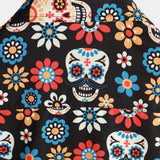 Chemise en Coton d'Été à Manches Courtes pour Homme avec Crâne de Sucre Punk Rock