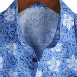 Chemise en Coton Floral Tropical pour Homme à Manches Courtes