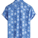 Chemise en Coton Floral Tropical pour Homme à Manches Courtes
