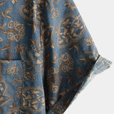 Chemise en Coton pour Homme à Imprimé Paisley Floral Vintage Rétro des Années 70 avec Boutons et Manches Courtes pour la Plage