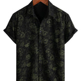 Chemise à Manches Courtes en Coton Hawaïenne Florale Rétro pour Homme
