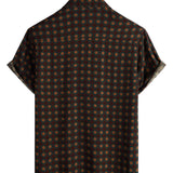 Chemise en Coton d'Été Casual Vintage à Manches Courtes pour Homme