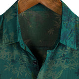 Chemise à Manches Courtes en Coton Vintage Floral pour Homme Respirante de Vacances