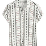 Chemise à Manches Courtes en Coton Hawaïenne pour Homme