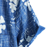 Chemise en Coton de Plage Tropicale Hawaïenne pour Homme à Manches Courtes avec Boutons en Bleu Floral Vintage