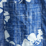 Chemise en Coton de Plage Tropicale Hawaïenne pour Homme à Manches Courtes avec Boutons en Bleu Floral Vintage