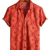 Chemise Hawaïenne en Coton Boho Vintage à Manches Courtes pour Homme des Années 70