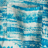 Chemise en Coton à Boutons à Manches Courtes Vintage Bleue pour Homme