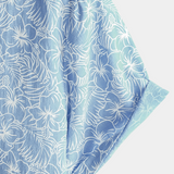 Chemise à Manches Courtes en Coton Hawaïenne pour Homme, Boutonnée, Couleur Bleu Clair