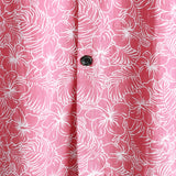 Chemise Hawaïenne à Manches Courtes en Coton pour Homme avec Boutons de Couleur Rose