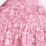Chemise Hawaïenne à Manches Courtes en Coton pour Homme avec Boutons de Couleur Rose