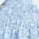 Chemise à Manches Courtes en Coton Hawaïenne pour Homme, Boutonnée, Couleur Bleu Clair
