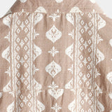 Chemise à Manches Courtes en Coton Vintage pour Homme, Rayures Marron des Années 70