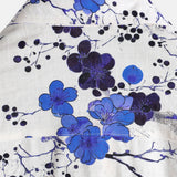 Chemise en Coton pour Homme Rétro Bleue avec Fleurs d'Été à Manches Courtes