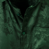 Chemise à Manches Courtes en Satin de Coton Floral Jacquard pour Homme