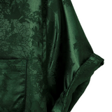Chemise à Manches Courtes en Satin de Coton Floral Jacquard pour Homme