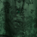 Chemise à Manches Courtes en Satin de Coton Floral Jacquard pour Homme