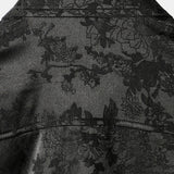 Chemise à Manches Courtes en Satin de Coton Floral Jacquard Décontractée pour Homme