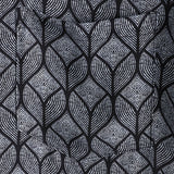 Chemise à Manches Courtes en Coton avec Poche à Motif Géométrique Noir Rétro pour Homme